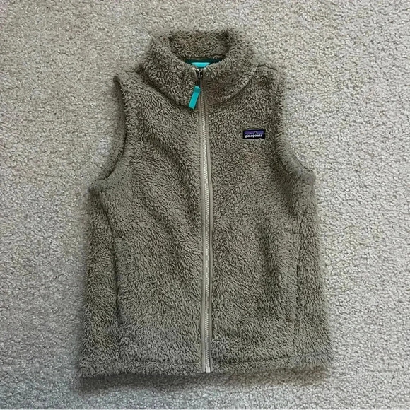 Patagonia Girls Los Gatos Vest Khaki Fleece Sz XL 14 Polyester Sty65490, - Picture 2 of 16
